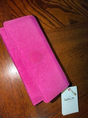 Kipling Hot Pink Canvas Fold Wallet